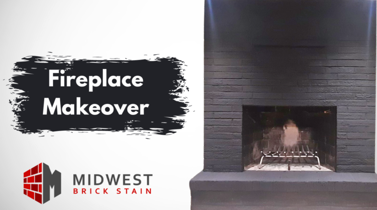 BRICK STAIN FIREPLACE IN A ONYX BLACK FINISH!