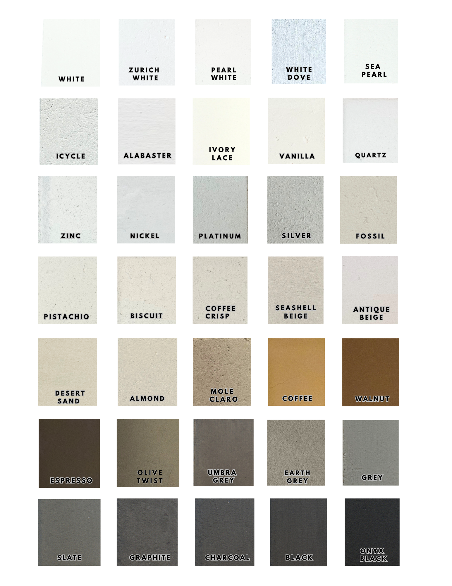 Midwest Brick Stain color chart showing available brick staining colors for residential and commercial projects.